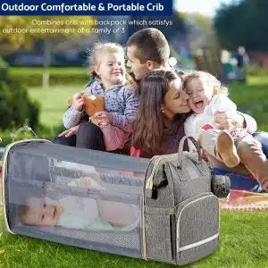 Portable Folding Crib Mommy Bag Bed Backpack